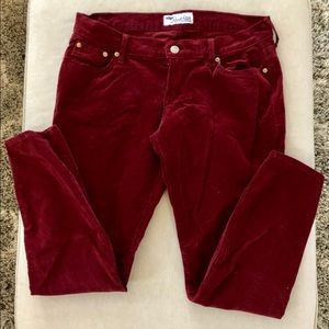 EUC ON Rockstar maroon corduroy jeggings size 12 P